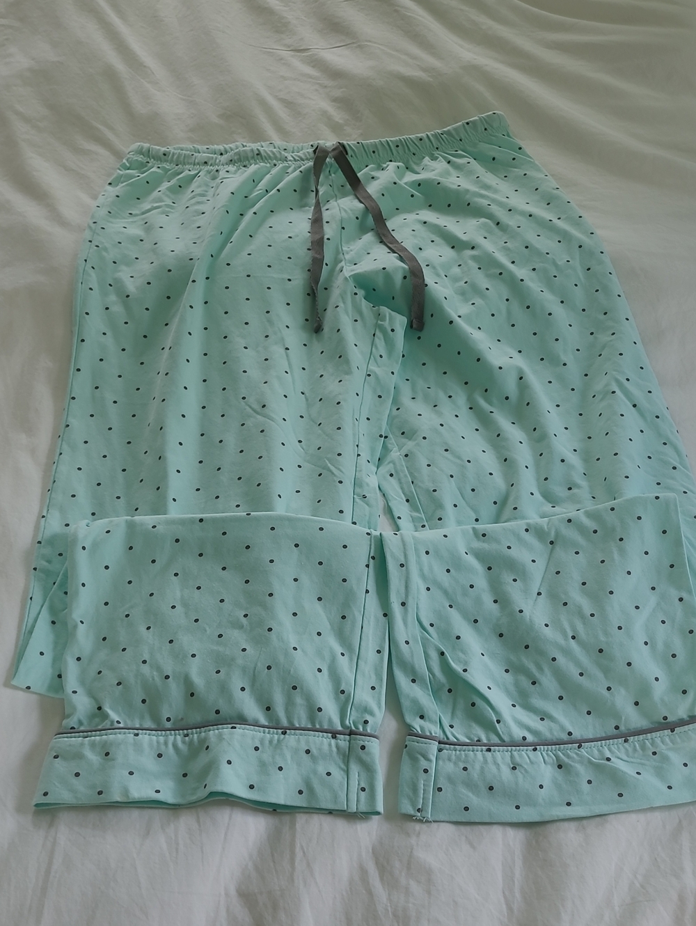 NWT Pajamagram Pajama Set Pale Blue With Grat Dot, Med, Small Flaws - Picture 9 of 13